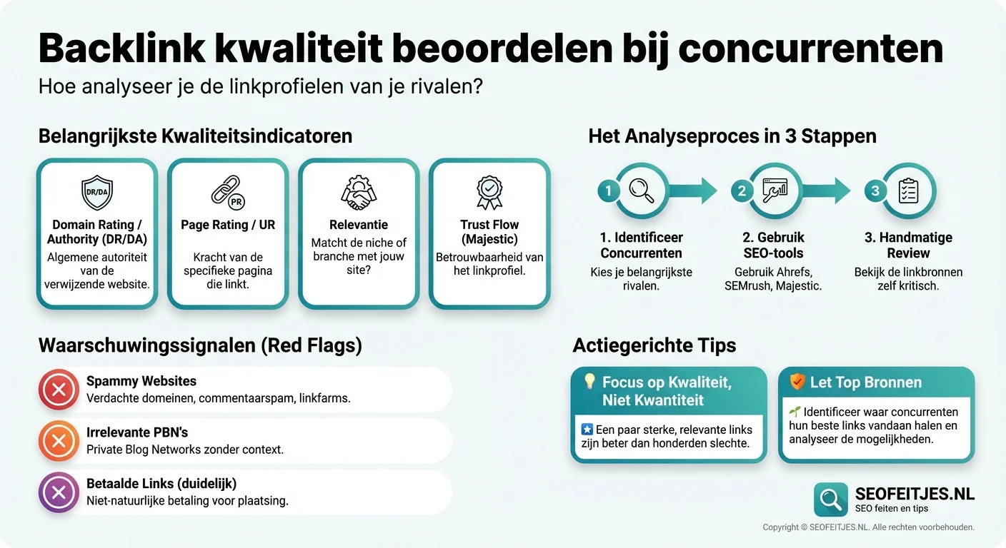 Infographic over: Backlink kwaliteit beoordelen bij concurrenten