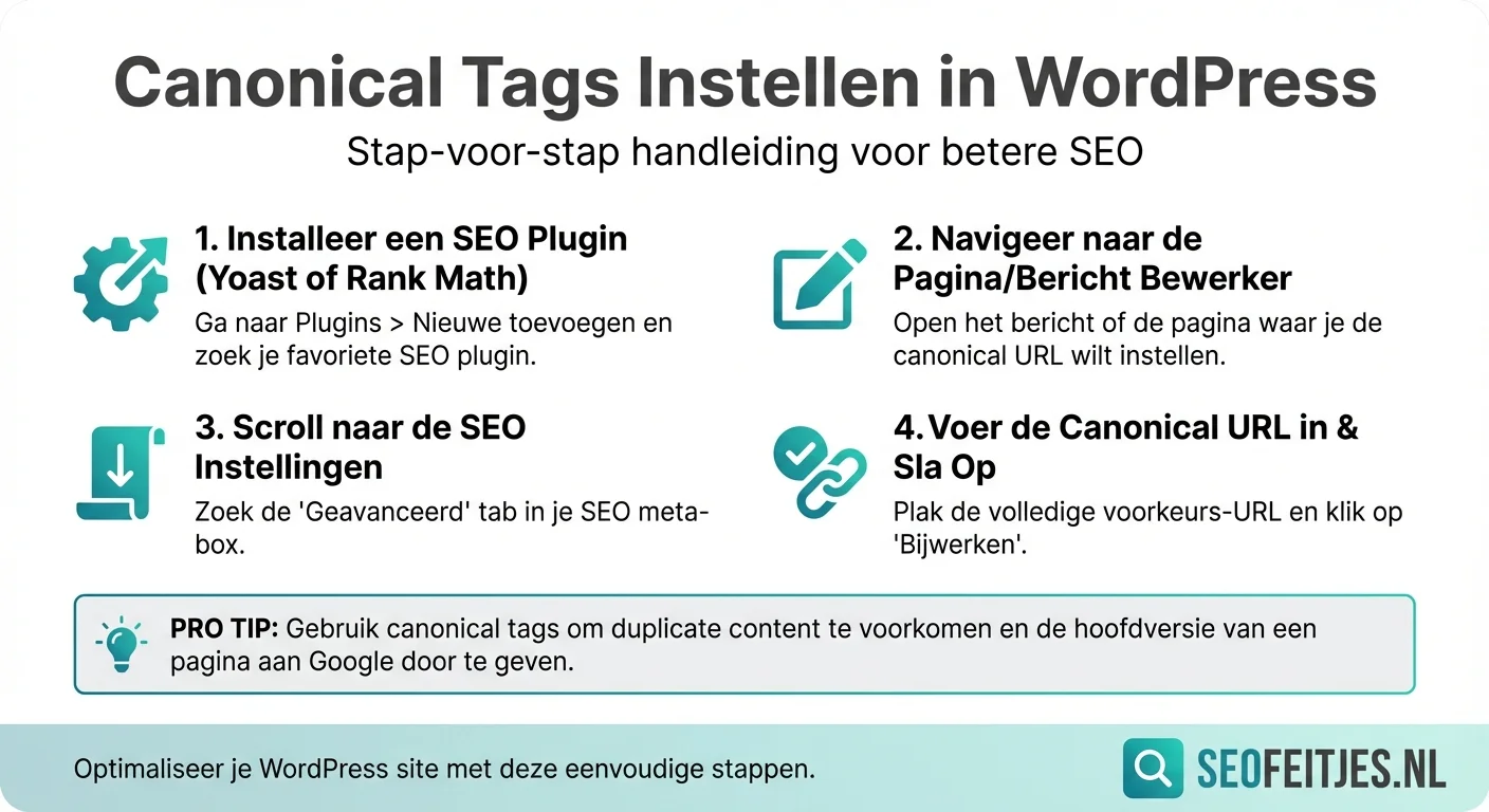 Infographic over: Canonical tags in WordPress instellen