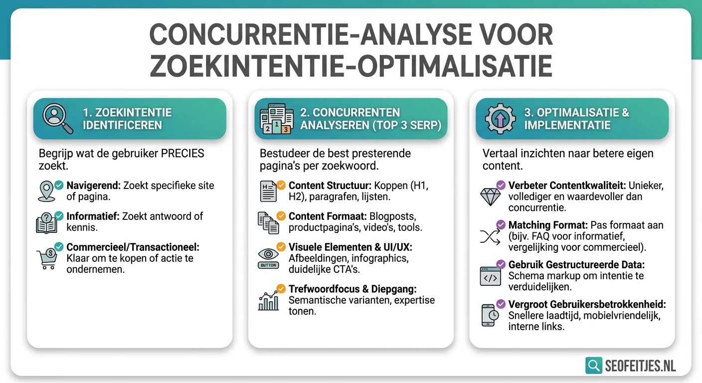 Infographic over: Concurrentie-analyse voor zoekintentie-optimalisatie