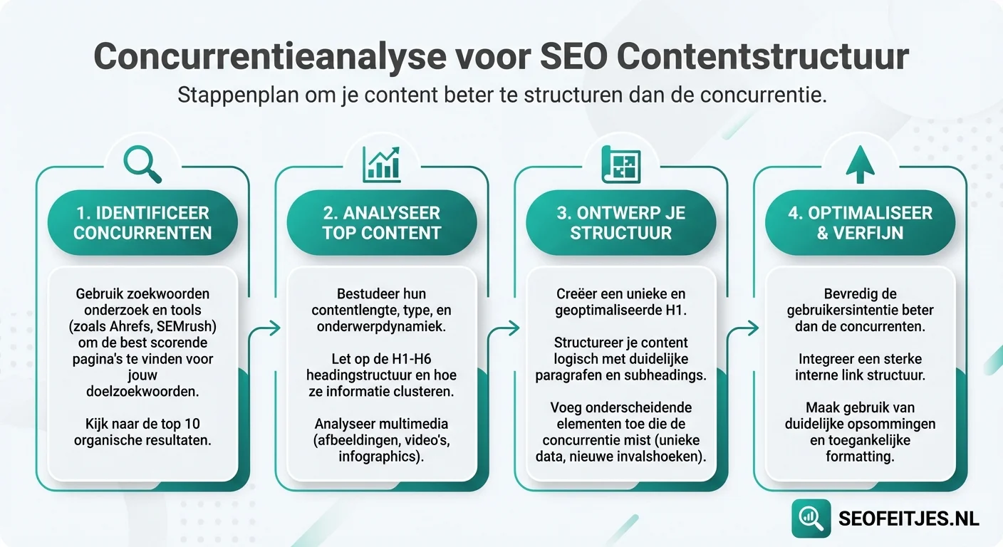 Infographic over: Concurrentieanalyse voor SEO contentstructuur