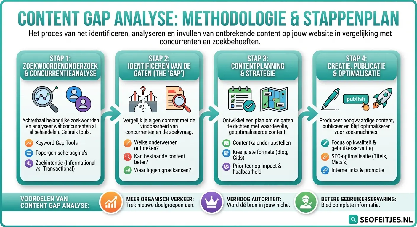 Infographic over: Content gap analyse methodologie