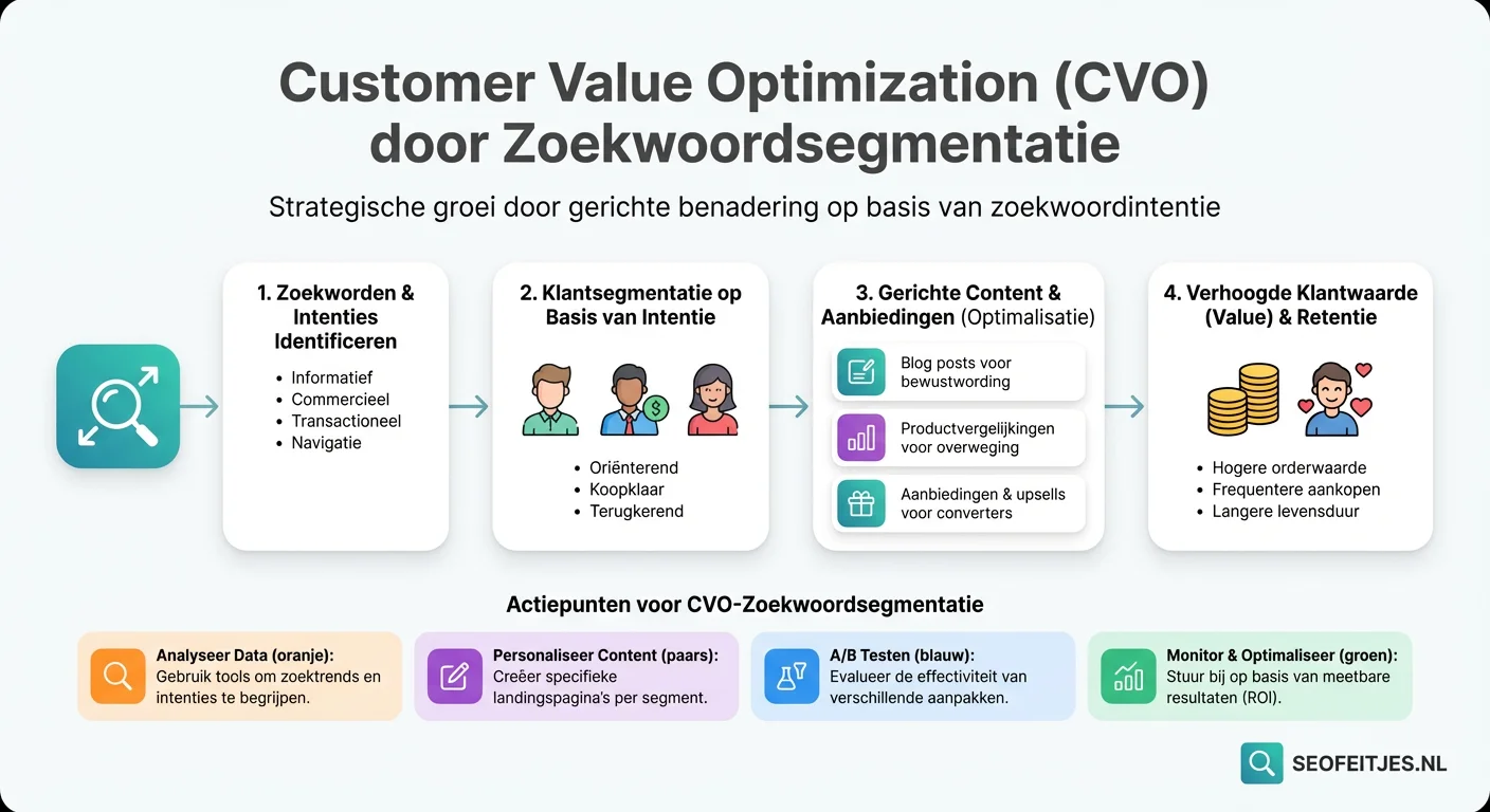 Infographic over: Customer Value Optimization door zoekwoordsegmentatie