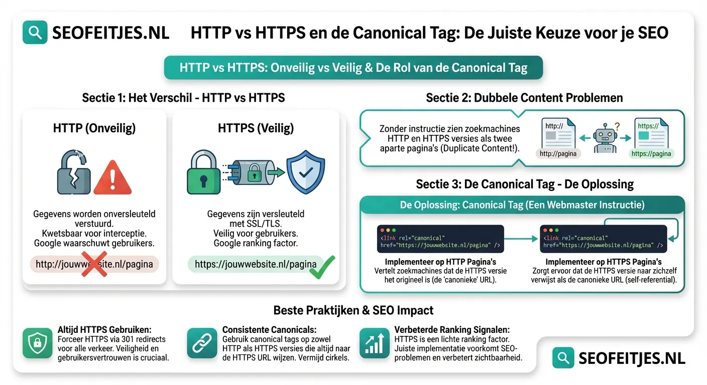 Infographic over: HTTP vs HTTPS canonical tags