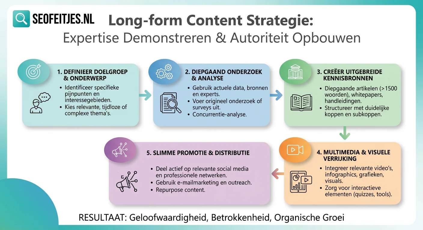Infographic over: Long-form content strategie voor expertise demonstratie