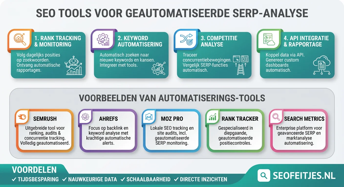 Infographic over: SEO tools voor geautomatiseerde SERP-analyse